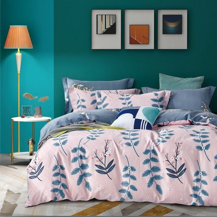 Stellt Baumwollbettwäsche 100% Blumen-Daunendecke-Abdeckung einstellt Bettwäsche-Bettwäsche-Satz-Steppdecken-Deckbett ein