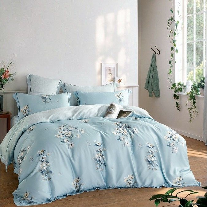 Stellte Tencel-Deckbett 100% Steppdecken-Abdeckungs-Satz 230TC bunten Blumen-Tencel ein