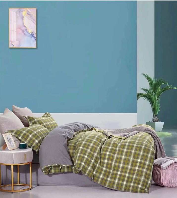 Erstklassige Daunendecke-Abdeckung Bettwäsche gepaßte BedSheets einstellte Baumwollgarn 100% färbte 150 TC